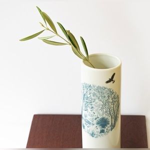 Future Shelter Botanical Garden Print Porcelain Vase Aussie Artist Jane Coffee